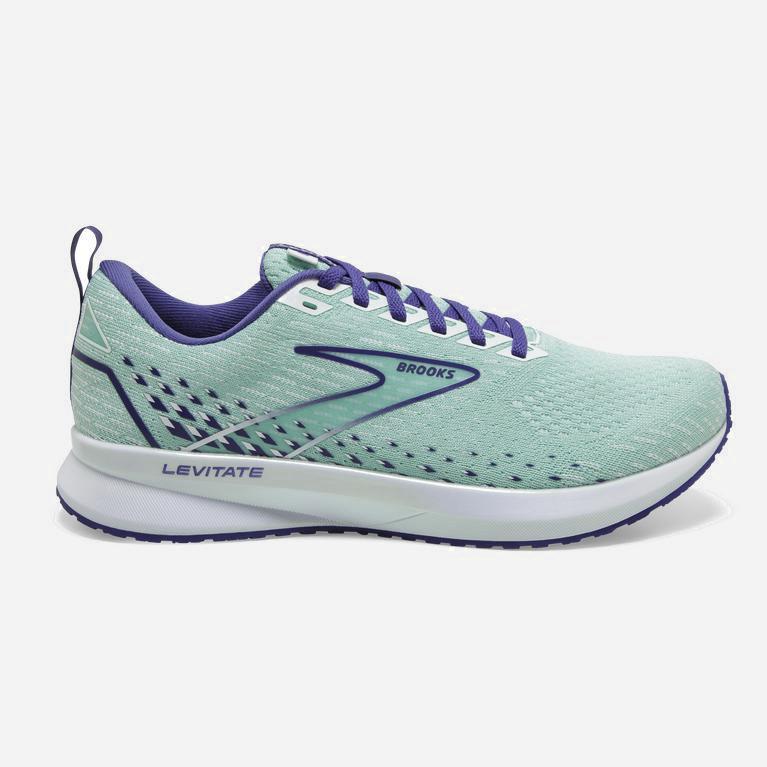 Brooks Levitate 5 Womens Road Running Shoes - PaleTurquoise/Yucca/Navy Blue/White - Philippines (892